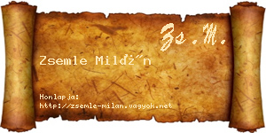 Zsemle Milán névjegykártya