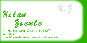 milan zsemle business card